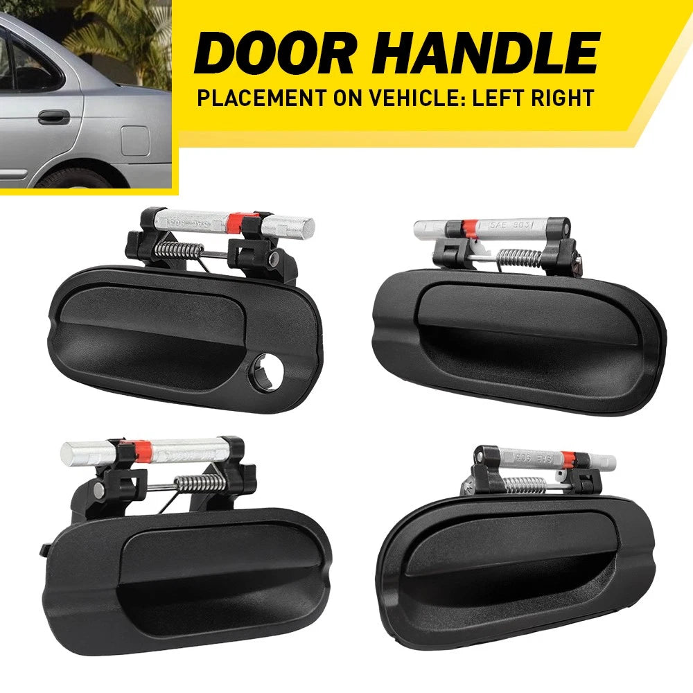 4X Black OEM Exterior Door Handle for Nissan Sentra (2000–2006) RH LH
