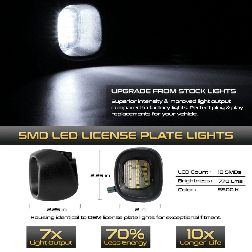 LED License Plate Light Rear Lamps for Blazer S10 Pickup Jimmy S-15 Sonoma (1994–2005)