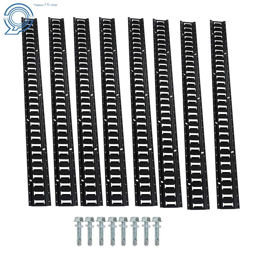 Set of 8 E-Track Tie-Down Rails for Secure Cargo Transport