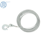 Winch Cable 3/16" × 50Ft Galvanized Steel with 1/4" G70 Slip Hook