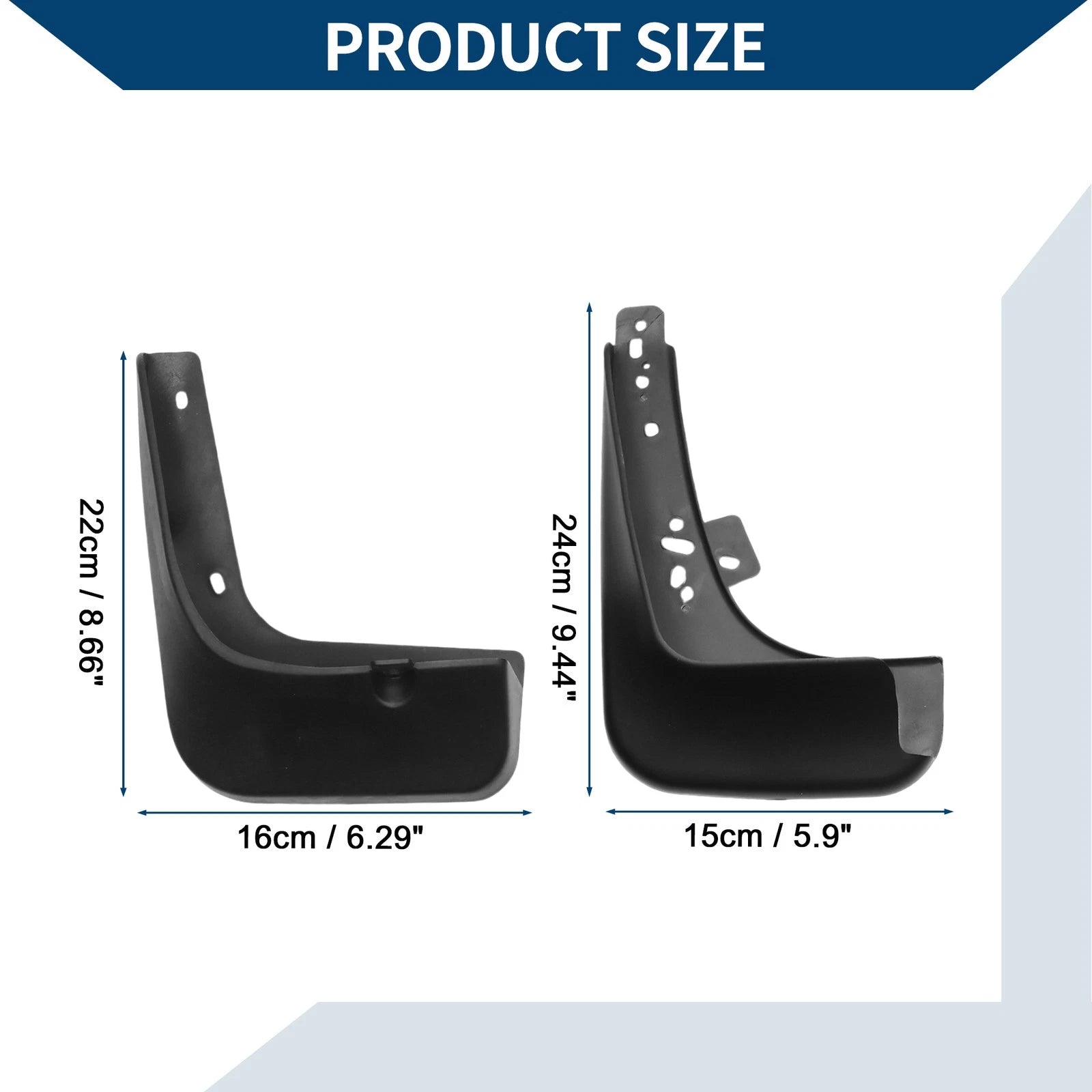 Set of 2 Mud Flaps Splash Guards for Kia K3S (2015–2017)