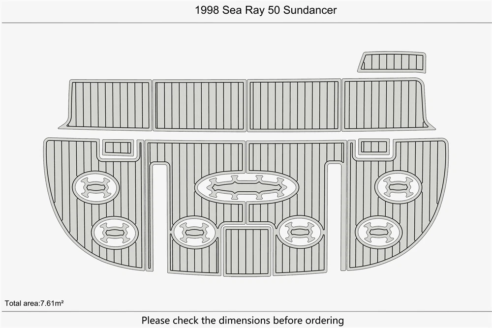 EVA Pad Teak Flooring Mat for Sea Ray 50 Sundancer (1996)
