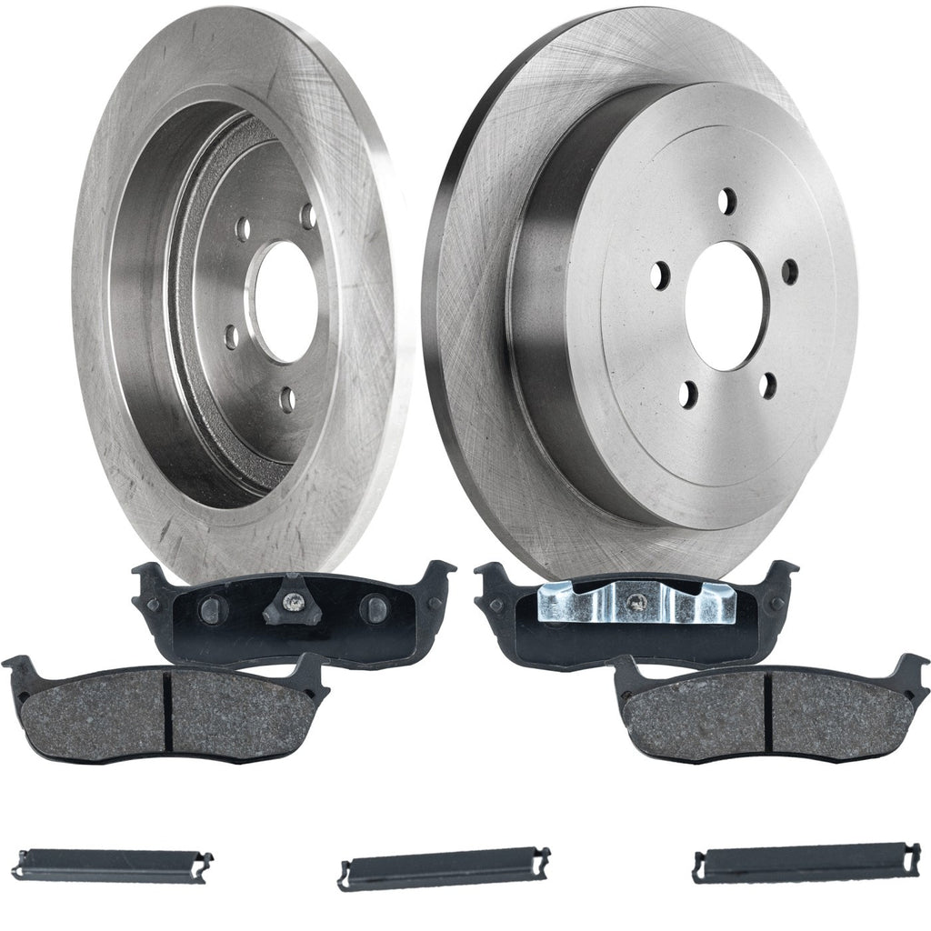 Disc Brake & Pad Kit for Lincoln Town Car (2003–2011) Rear Semi-Metallic