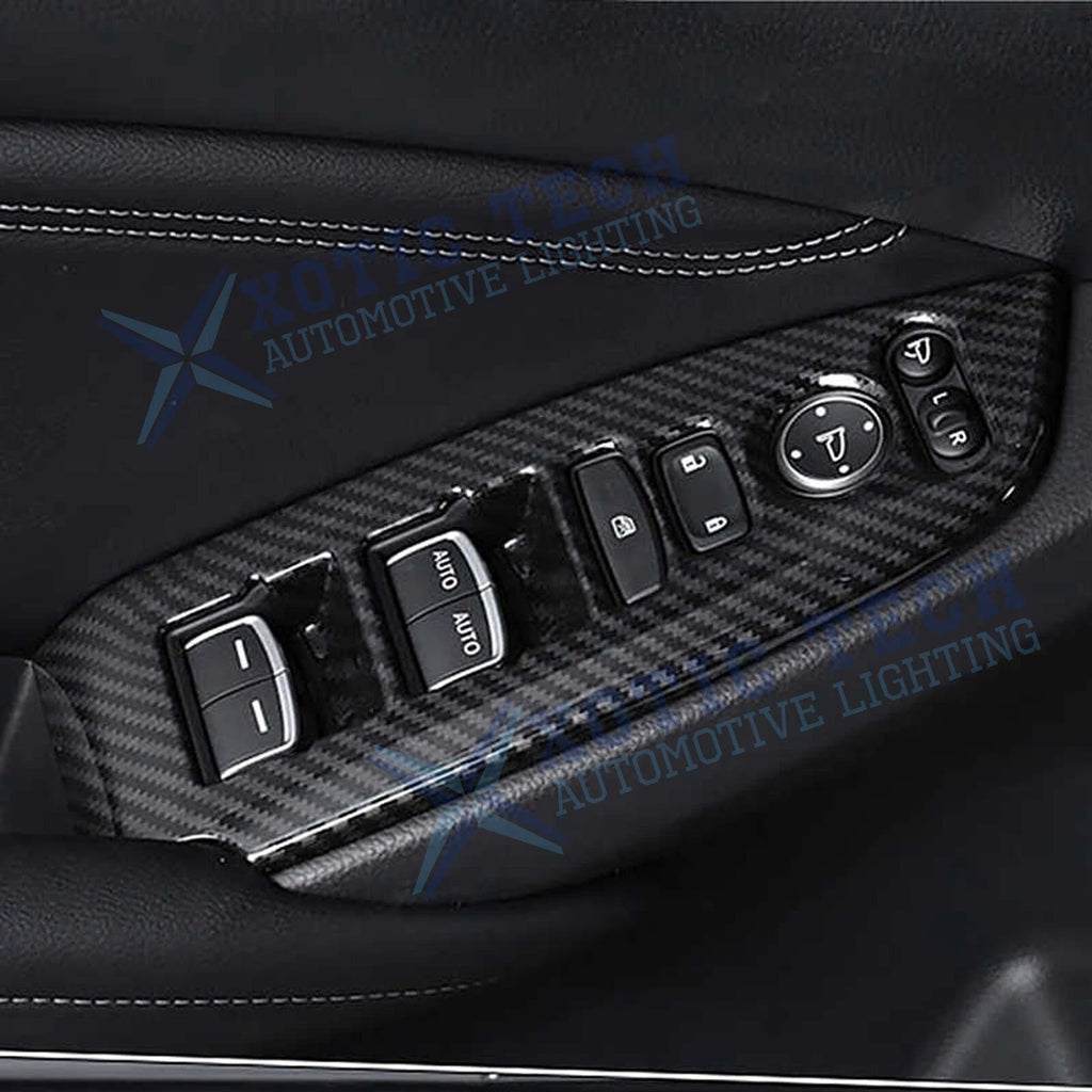 Carbon Fiber Look Inner Window Switch Panel Cover Trim for Honda Accord (2018-2022)
