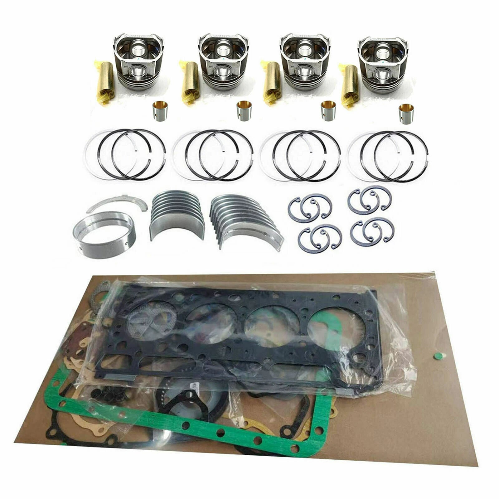 Overhaul Rebuild Kit for Yanmar 4TNV82A Engine (Piston, Rings, Bearing, Gasket)