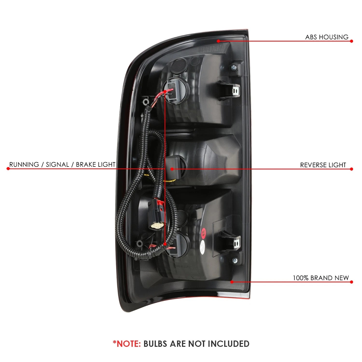 Chrome/Red Tail Brake Light for Chevy Colorado (2015–2022) - Passenger Right