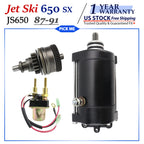 Starter for Kawasaki JS650 Jet Ski 650 SX (1987–1991) with Bendix & Relay