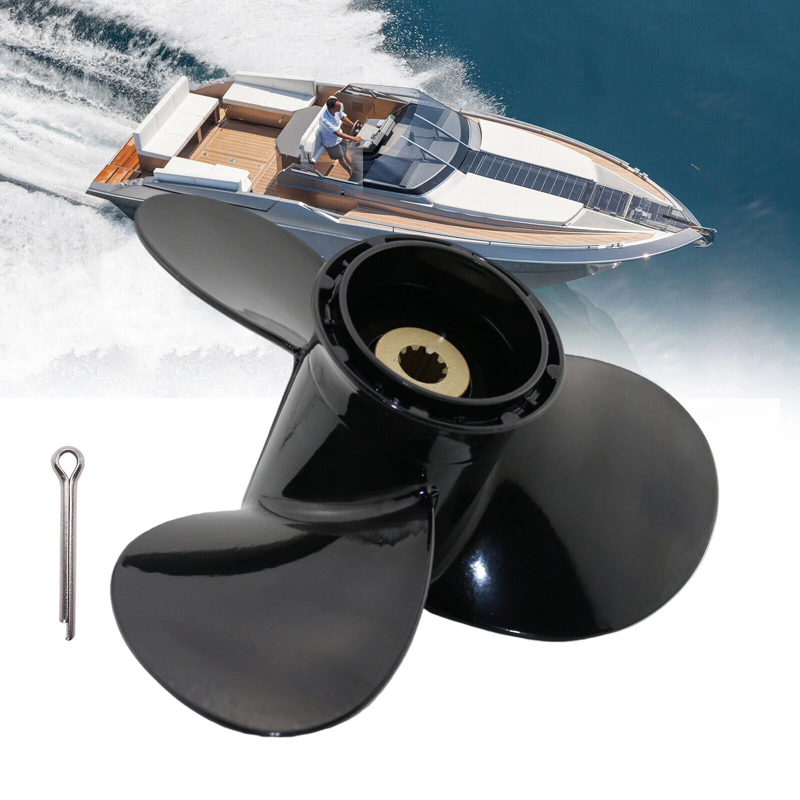 Aluminum Propeller 9 1/4x10 for Suzuki Outboard DF 8-20HP DT15 (OEM)