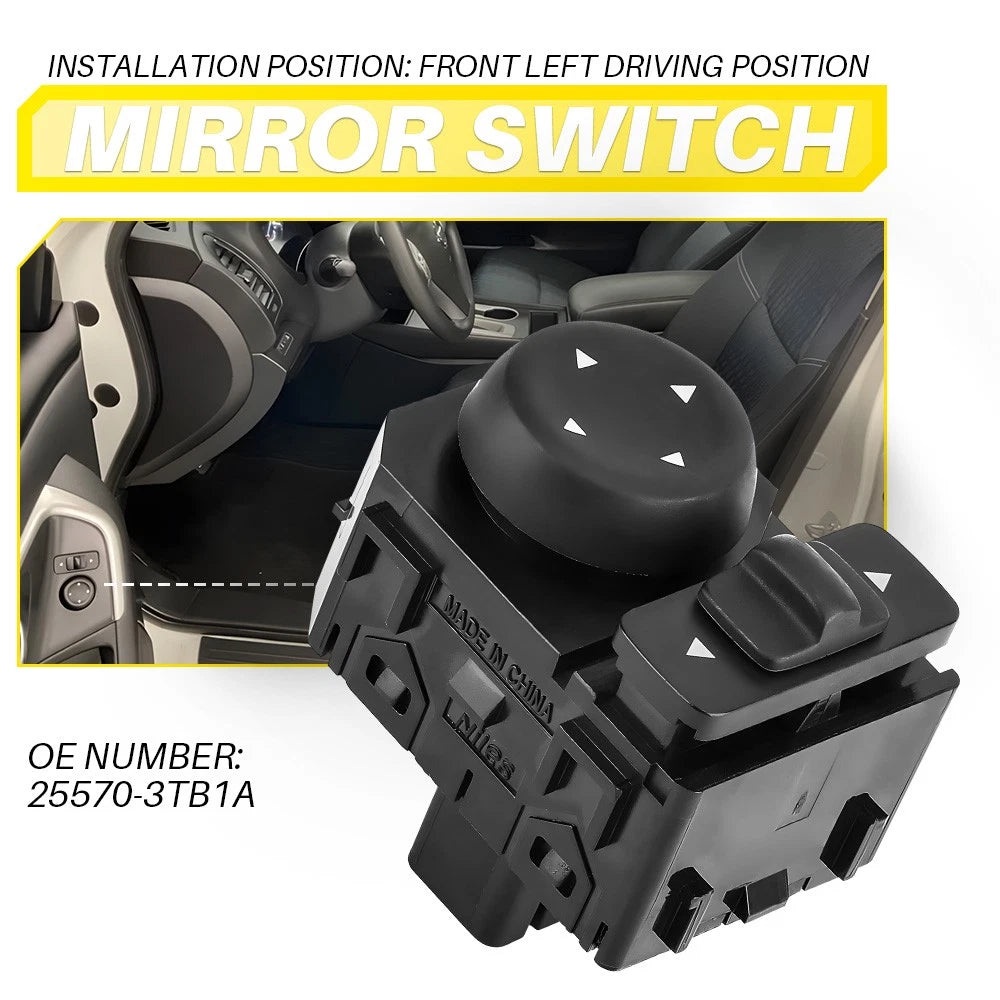 Left Door Mirror Switch for Nissan Maxima, Murano (2013–2019) 25570-3TB2A