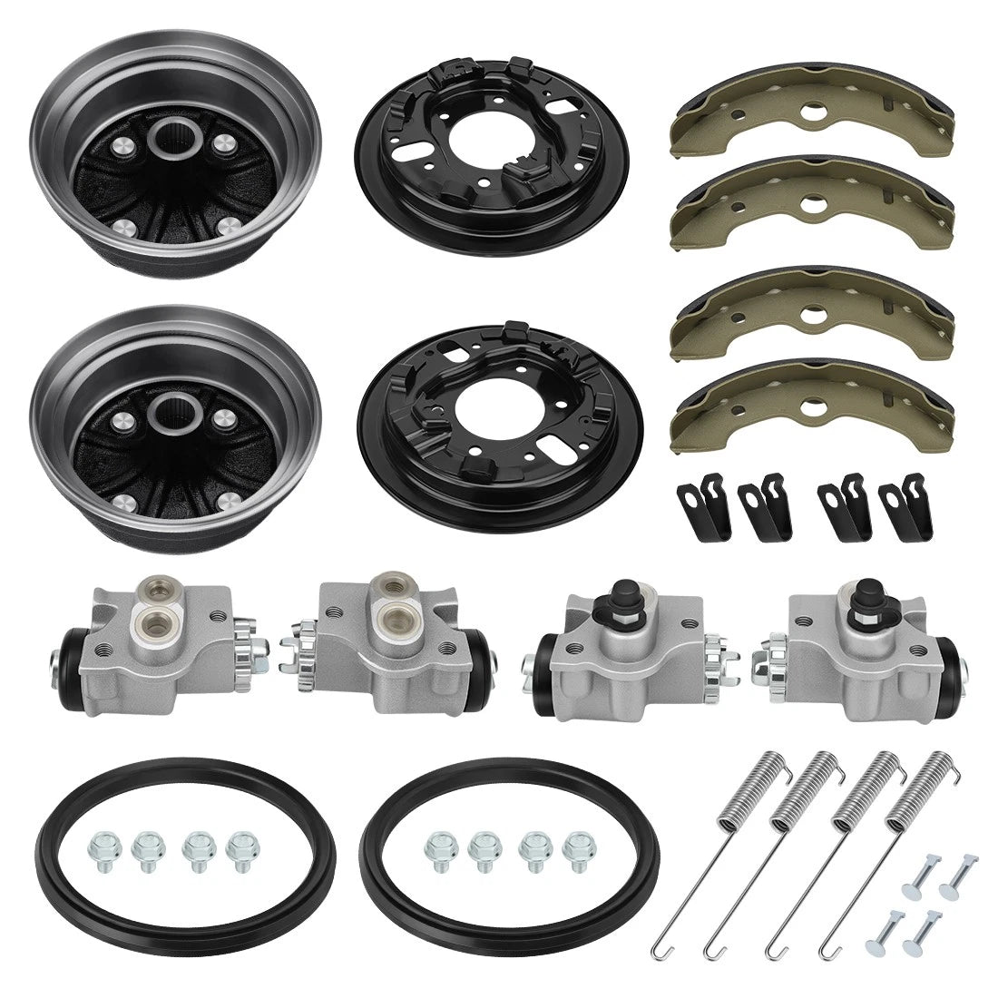Front Brake Drum Plate Cover Shoes Cylinder Kit for Yamaha Big Bear 350 (1989–1998)