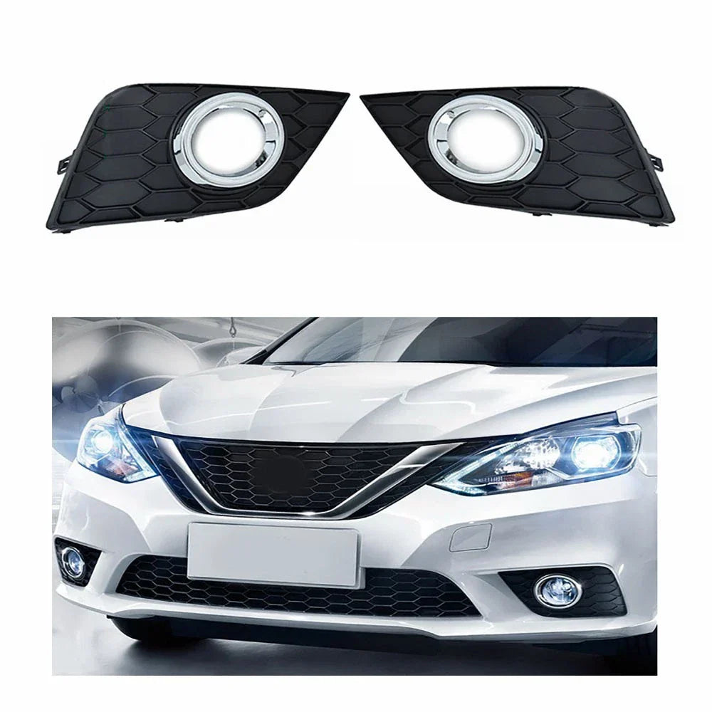 Front Bumper Fog Light Frame Cover for 16-19 Nissan Sentra (2016-2019)