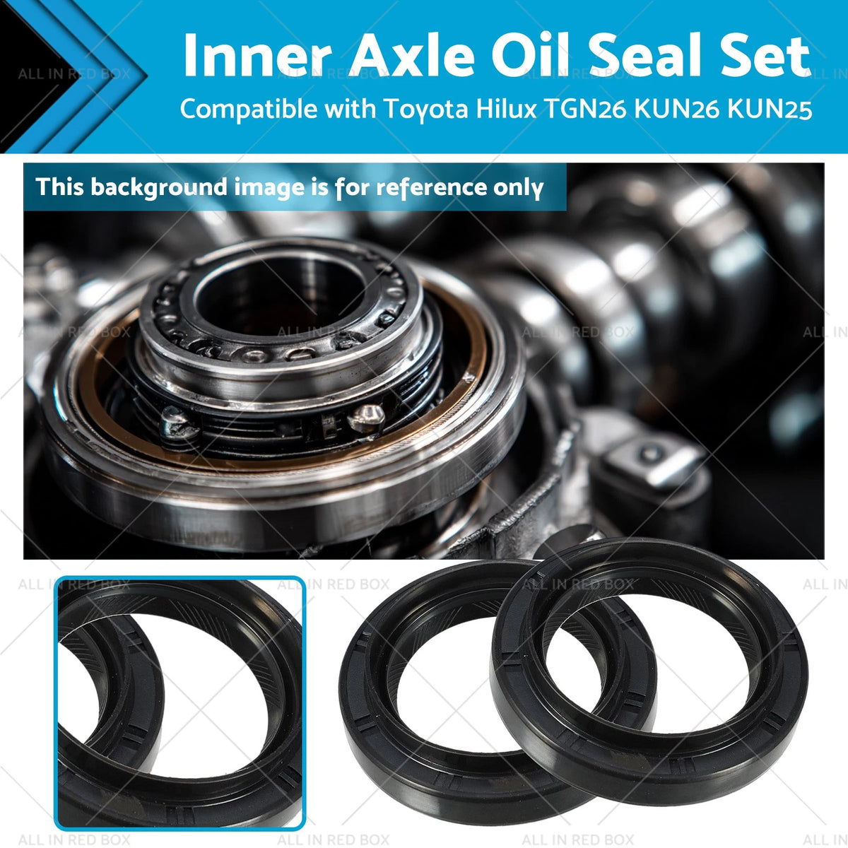 2Pcs Front Inner Axle Oil Seal Set for Toyota Hilux (TGN26, KUN25, KUN26)