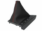 Leather Automatic Shift Boot Cover for Kia Optima (2011–2015) Black Red Stitch