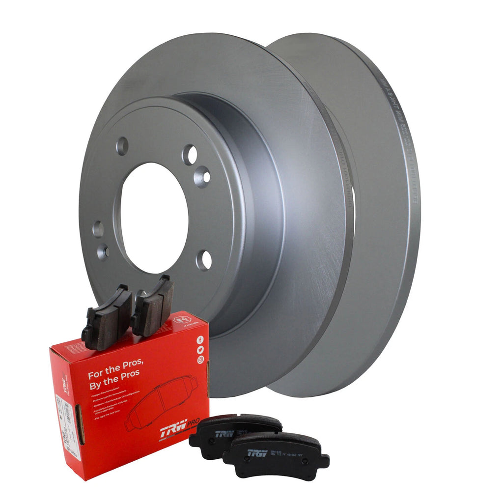 Rear Brake Kit 262mm Rotors & TRW Low-Met Pads for Elantra GT Veloster Forte (2013–2019)
