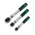 3pc Socket Wrench Set 1/4 3/8 1/2 Drive 72-Tooth for Automotive