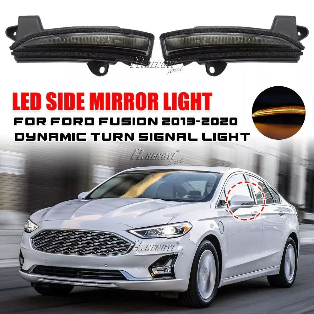 LED Dynamic Side Turn Signal Mirror Blinker Lights for Ford Fusion (2013–2020)