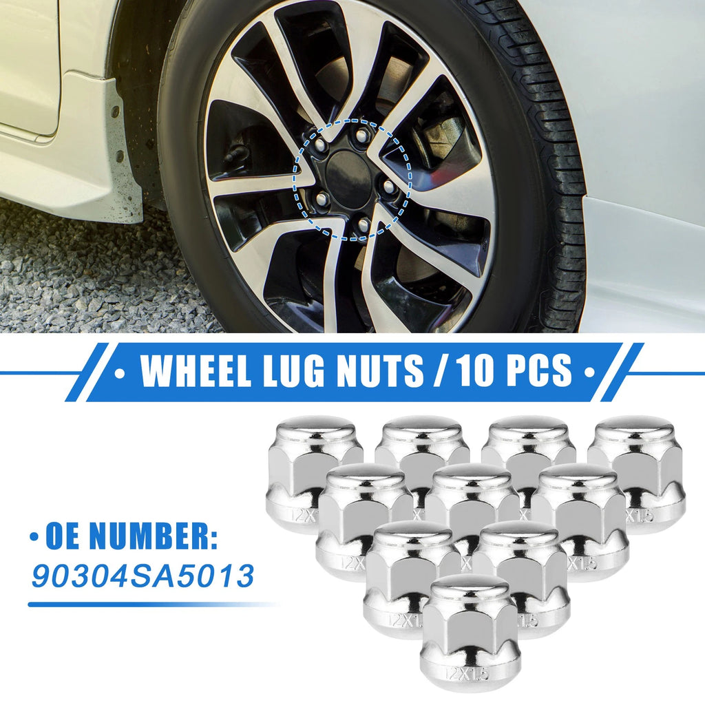 10 Pcs Wheel Lug Nuts M12x1.5 for Honda Accord Civic 
