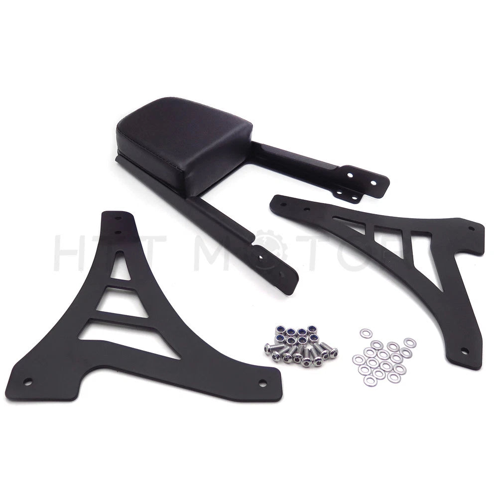 Black Skull Backrest Sissy Bar with Leather Pad for Harley Sportster (1200-883)