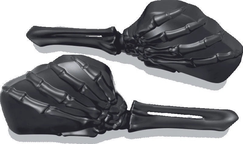 Kuryakyn Skeleton Hand Mirrors for Harley Davidson (2000–2024) Black
