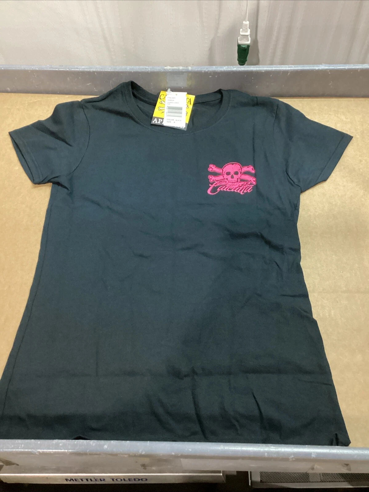 Ladies T-Shirt for Calcutta 4794-0057 (Small) Black with Pink Logo
