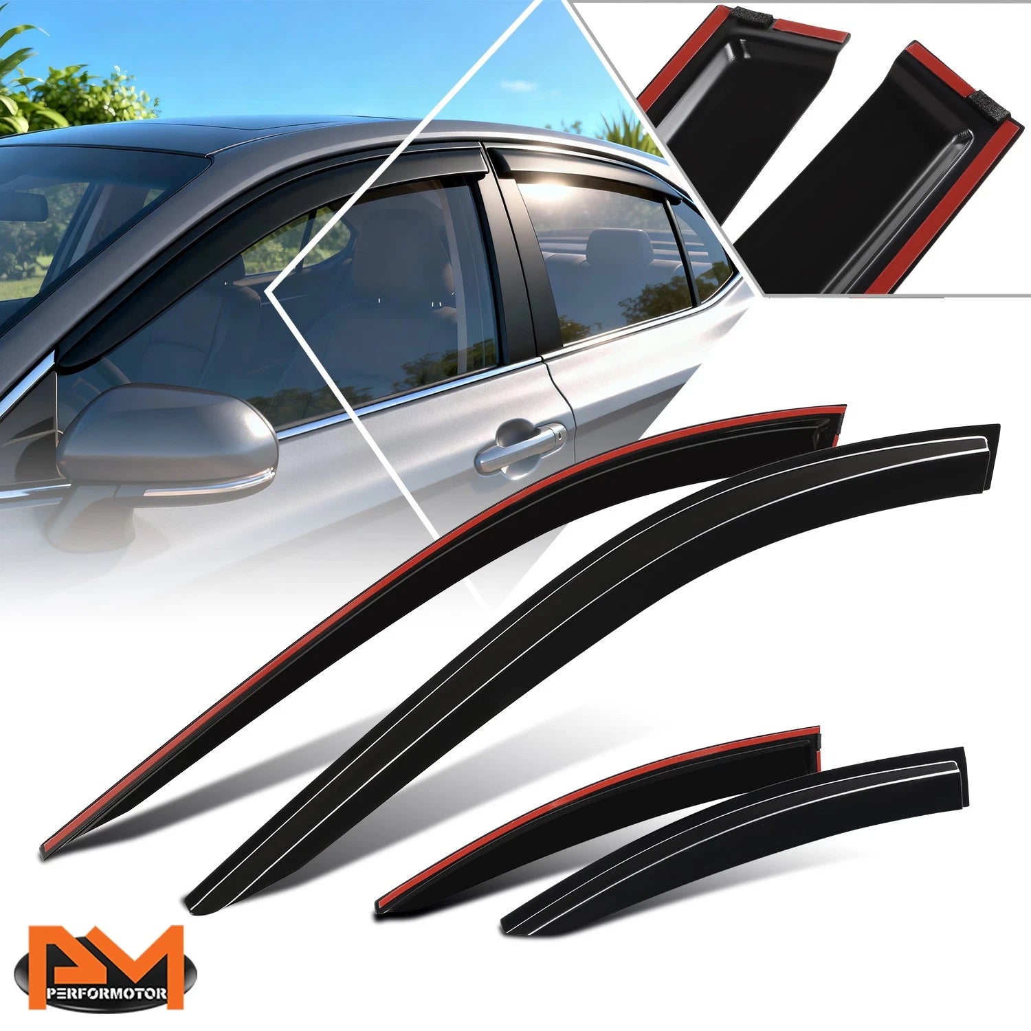 Set of 4 Tap-On Side Window Visors for Toyota Camry (2025–2026)