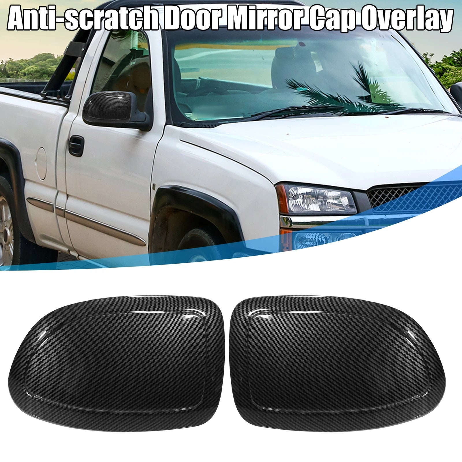 1 Pair Rearview Mirror Cap for GMC Yukon (2015–2023) Carbon Fiber Black
