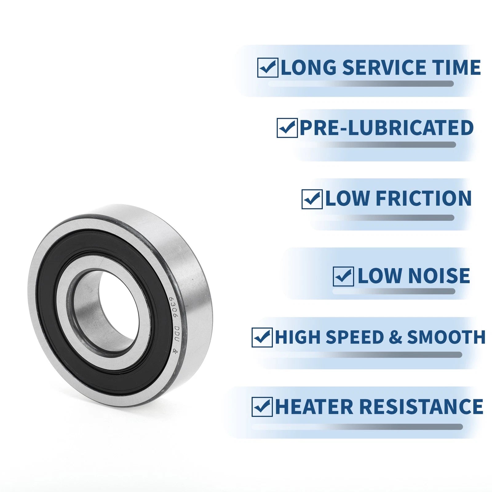 Deep Groove Ball Bearing 6306DDU for Scooter Skateboard Wheel (30x72x19mm)