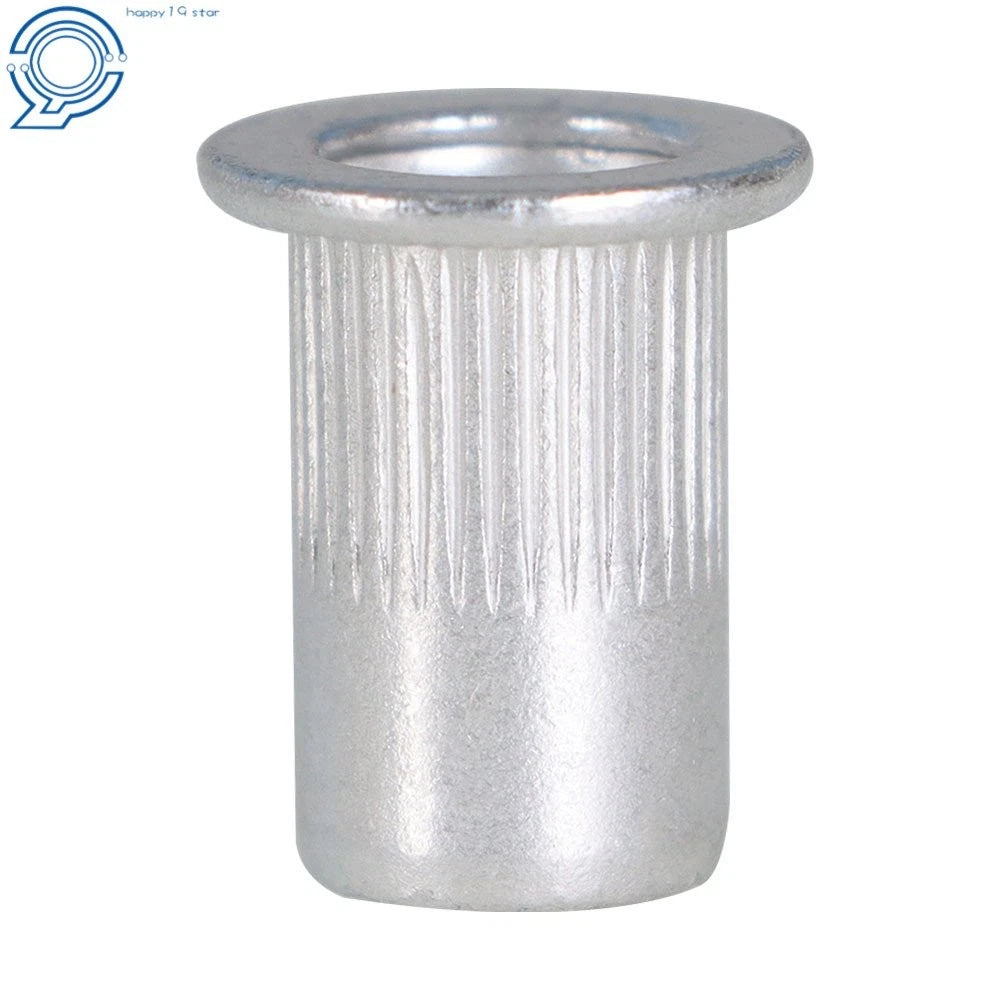 100 Pack Aluminum Flat Head Rivet Nut Insert for Metric M6