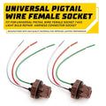 2X Pigtail Wire Female Socket 7443 for Universal Applications