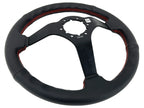 Steering Wheel Cover Black Perforated Leather Red Stitch for Toyota Hilux (2010–2018)
