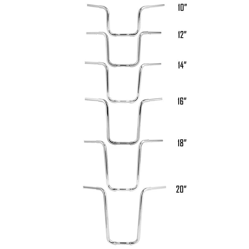 Set of 6 Chrome Ape Hanger Handlebars for Harley Sportster (10-20 inch)