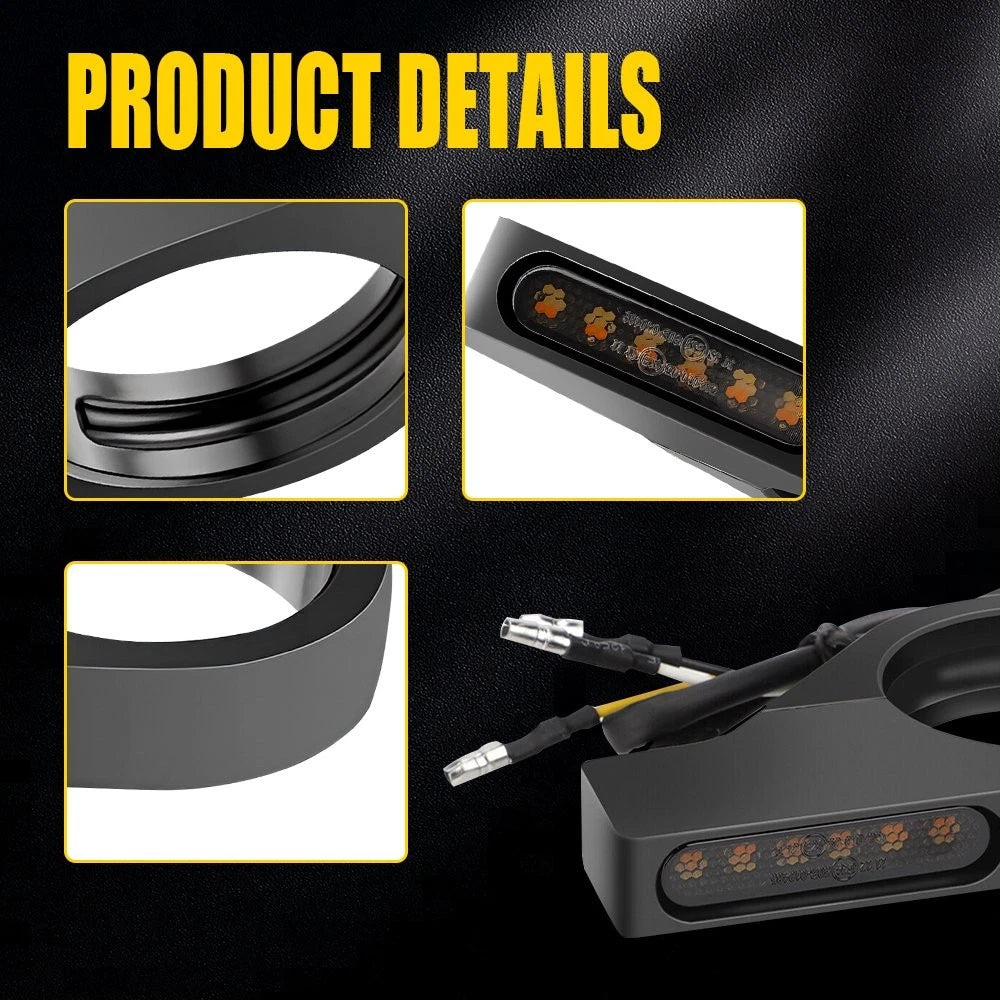 2X 39mm Fork Clamp LED Turn Signal Lights for Harley Motorcycle