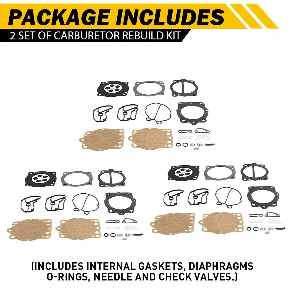 Set of 3 Carburetor Repair Kits for Polaris Freedom Genesis Octane Pro SL Virage