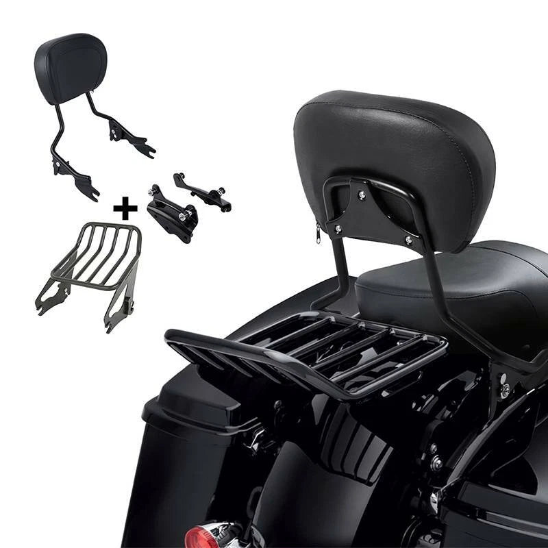 Sissy Bar Luggage Rack & 4-Point Docking Kit for Harley Touring (2014–2025)