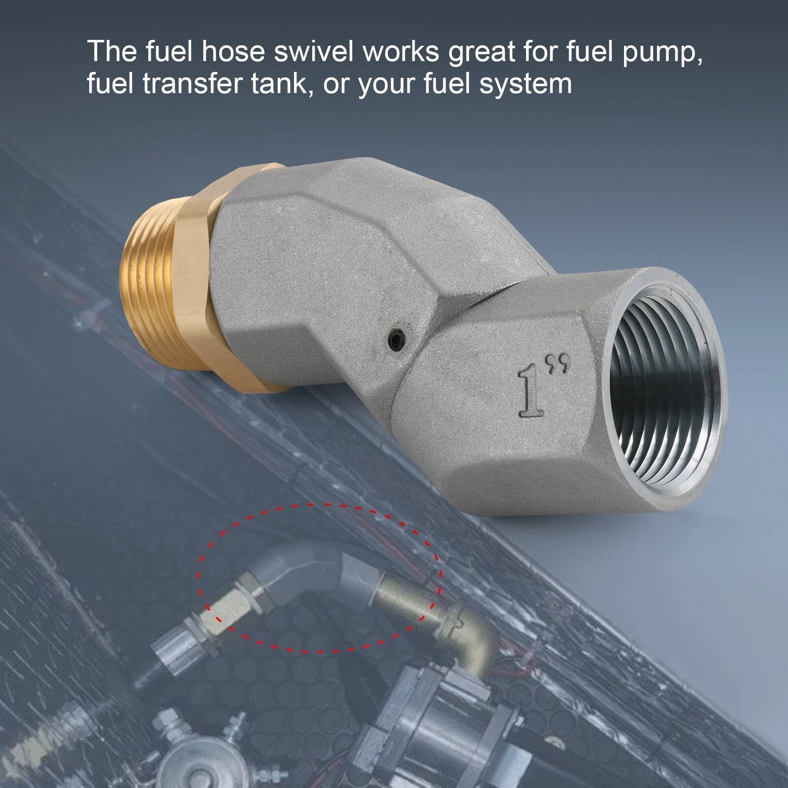 1 Inch Fuel Hose Swivel for Fuel Transfer Pump Nozzle (360 Rotating)