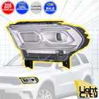 LED Headlight LH for Dodge Durango (2021–2024) - Chrome, Halogen Signal