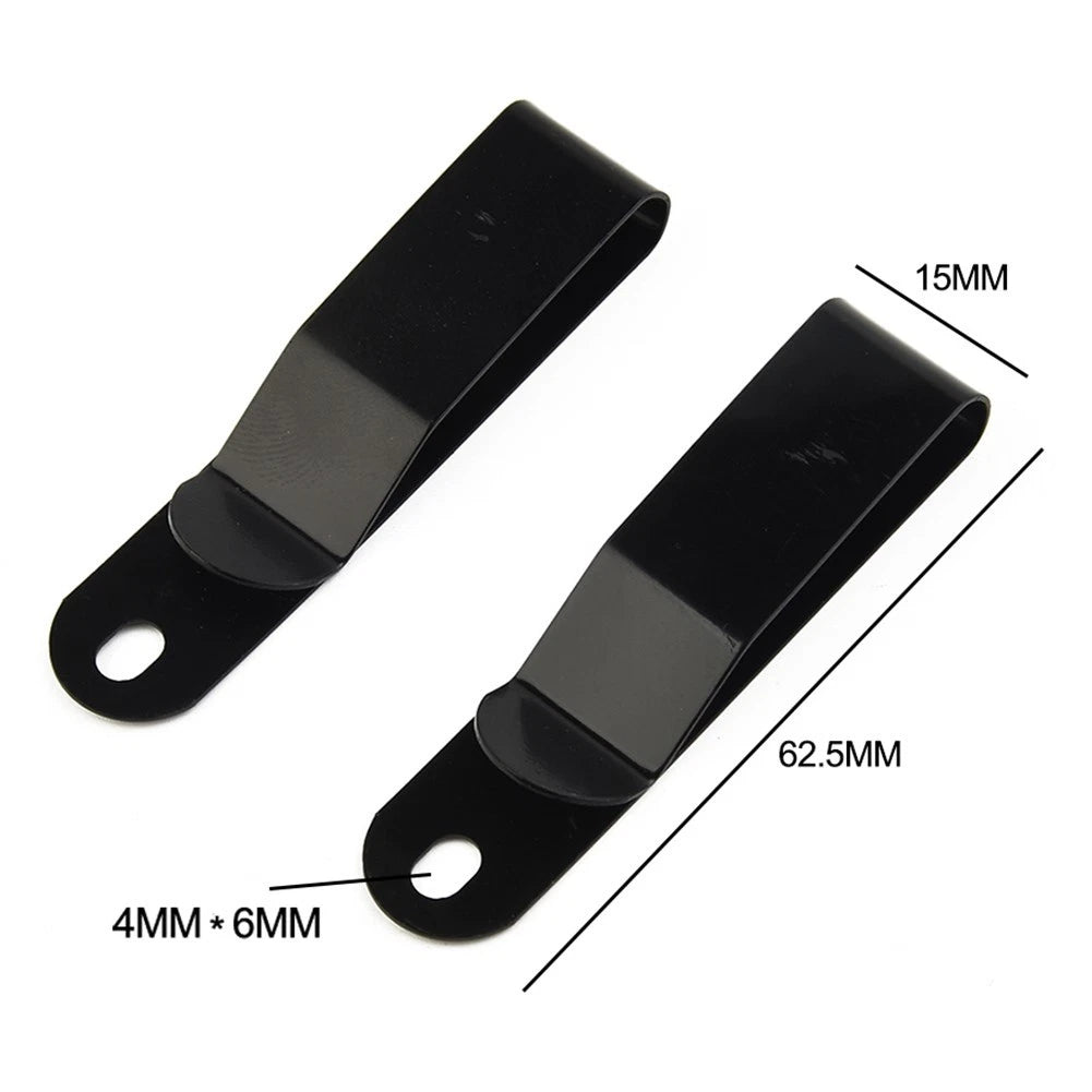 Steel Belt Clip Sheath Holster for Universal Use (62.5mm x 15mm) Matte Black