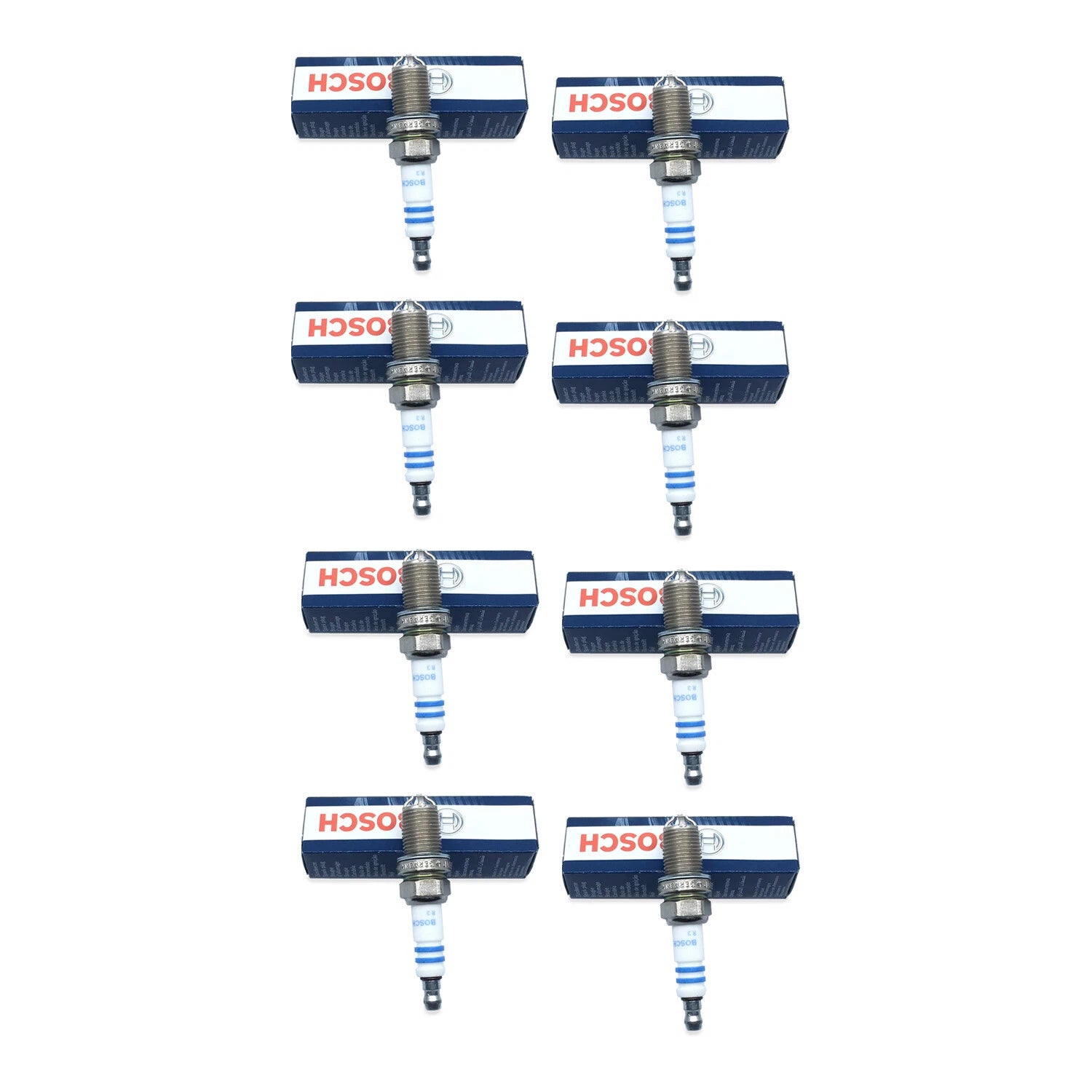 Set of 8 Spark Plugs for BMW (V8, 5, 6, 7, M, X, Z) (Bosch Platinum+4)