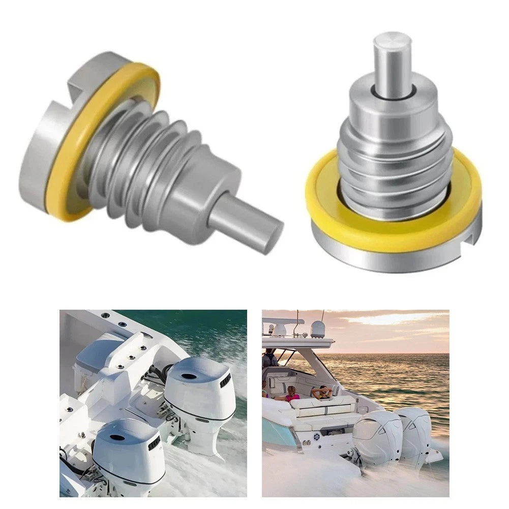 2X Magnetic Outdrive Drain Screws with Gasket for Marine Engine Repair