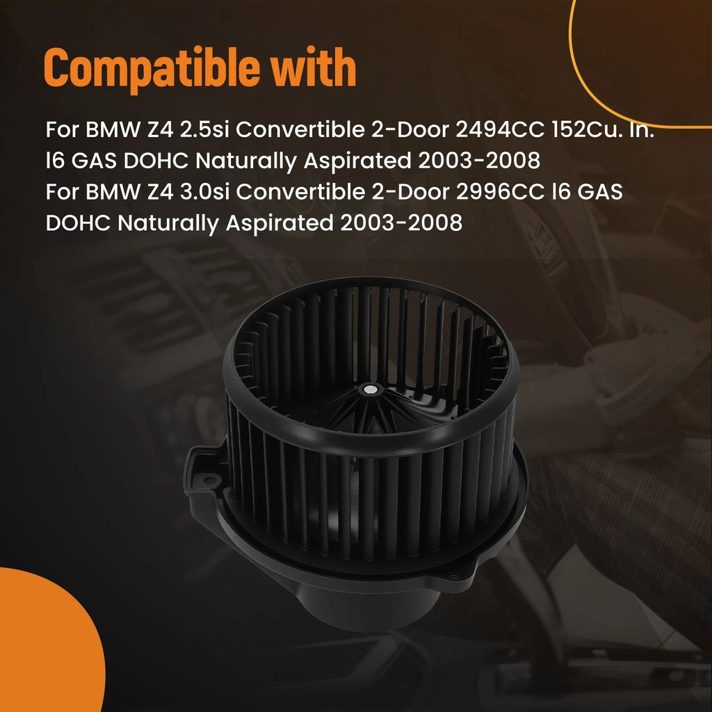 HVAC Heater Blower Motor w/ Fan Cage for BMW Z4 M Coupe (2003–2008) 64116927598