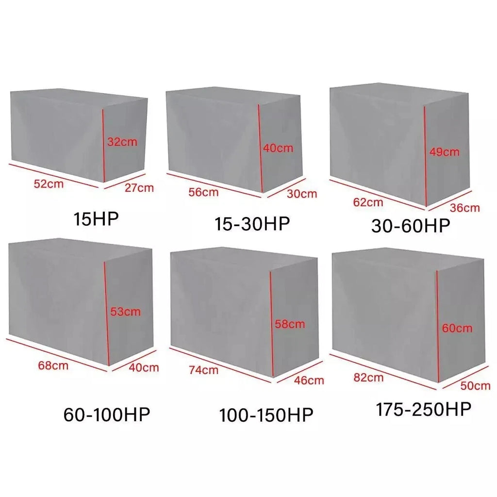 Boat Motor Cover for Outboard Engine (30-60 HP) - High Density Waterproof Silver
