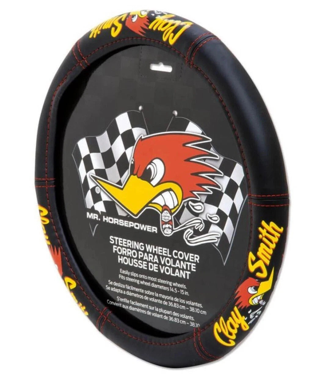 Steering Wheel Cover for Mr Horsepower Clay Smith Race (Leather Grip)