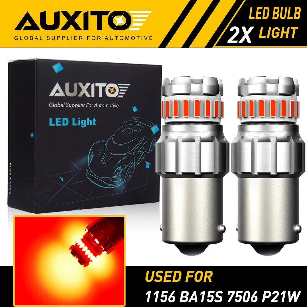 2X 1156 7506 P21W Red LED Brake Stop Tail Light Bulb for Audi K