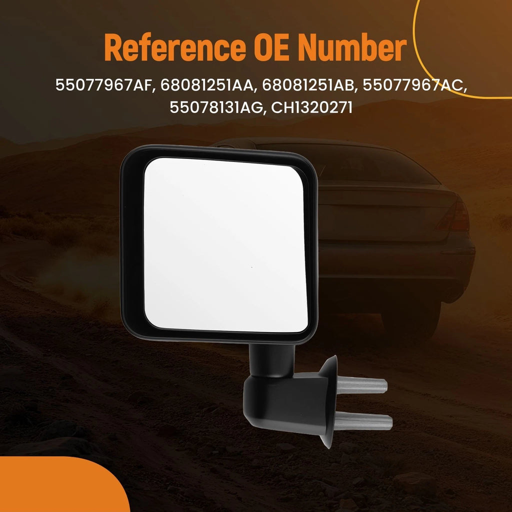 Left Manual Side Mirror for Jeep Wrangler Sport (2007–2018)