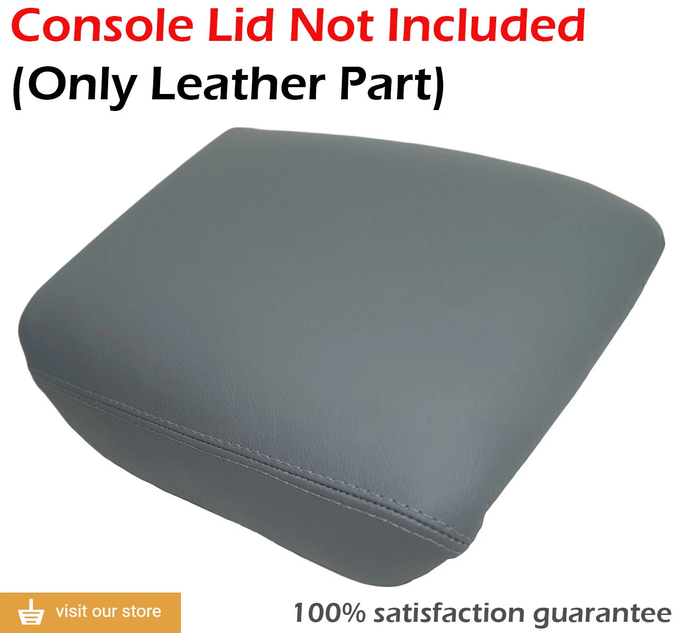 Center Console Armrest Cover for Honda Pilot (2003–2008) Gray Leather Synthetic