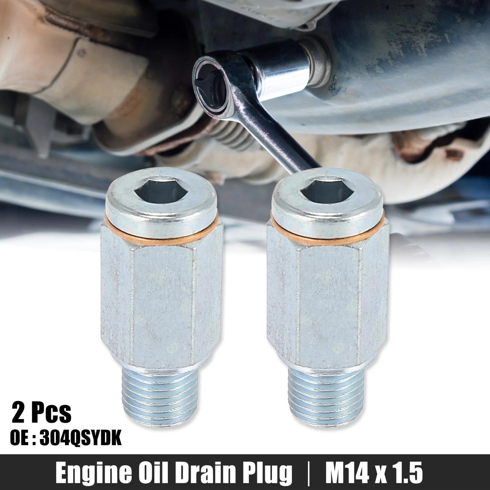 2pcs M14 x 1.5 Steel Engine Oil Drain Plug for VW Audi 
