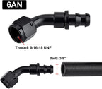 2PC 45-Degree Push-On Lock Hose Adapter for Oil Fuel Gas Line (6AN-10AN)