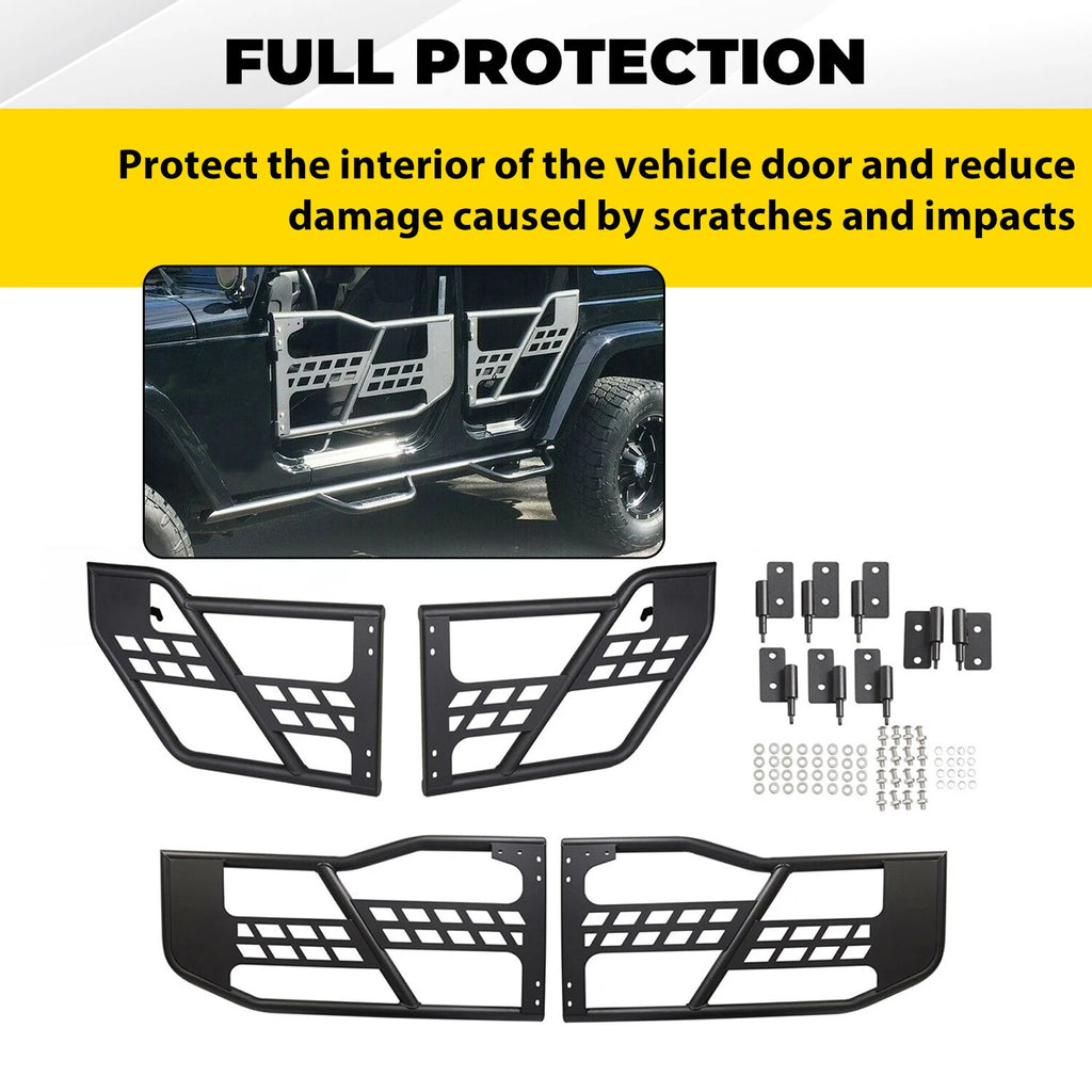 Set of 4 Tubular Doors for Jeep Wrangler JK (2007–2018) Textured Finish