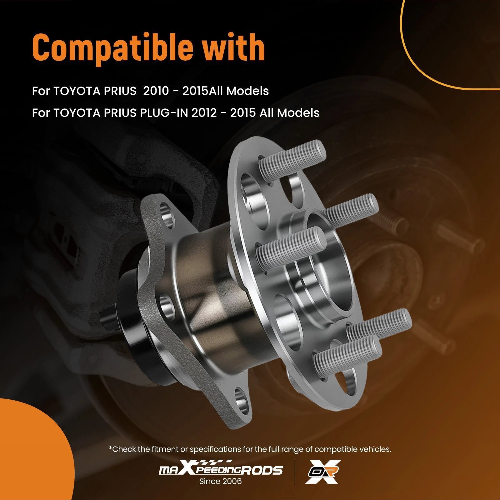 Rear Wheel Hub & Bearing for Toyota Prius (2010–2015) 4245047040, ABS, 5-Lug