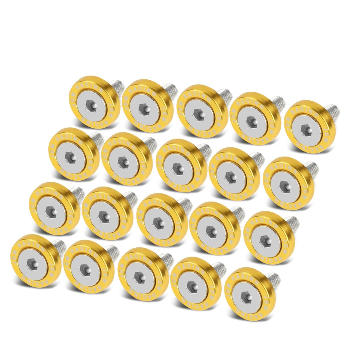 20 Pcs Gold 20mm Aluminum Fender Washers for M6 x 1.0 Bolt Holes
